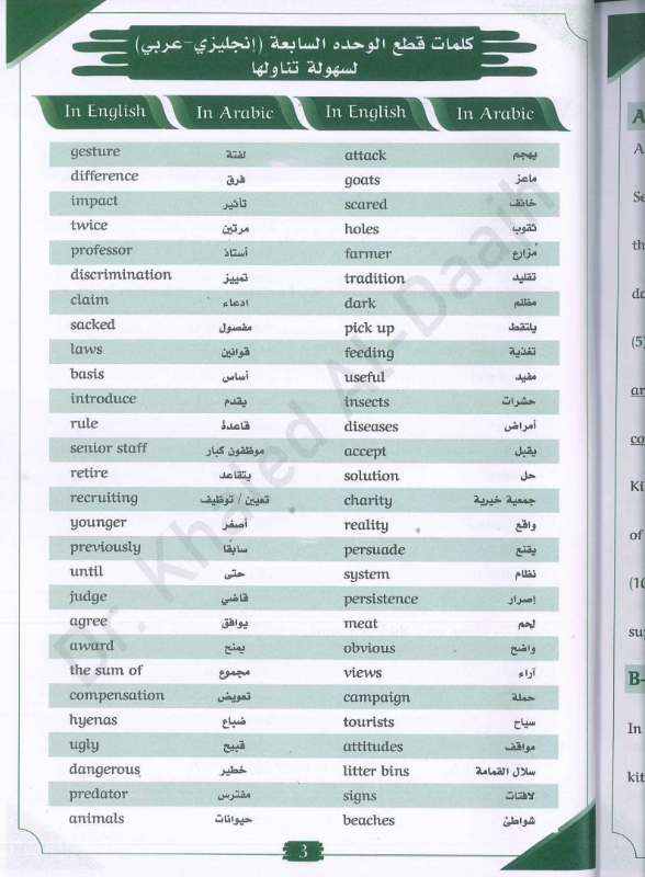صورة دوسية الثراء في اللغة الإنجليزية الوحدة السابعة والثامنة 2008 خالد الدعجة